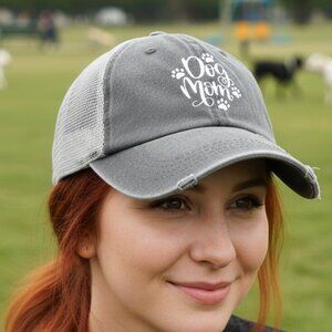 Women's Baseball Cap - Dog Mom - Distressed - New